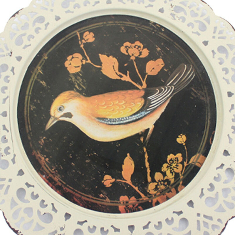 HomeRoots Set of Four Brown And White Bird No Entertainment No Food & Beverage No Fantasy & Sci-Fi Flower Metal No People Circle No Spiritual & Religious image number 2