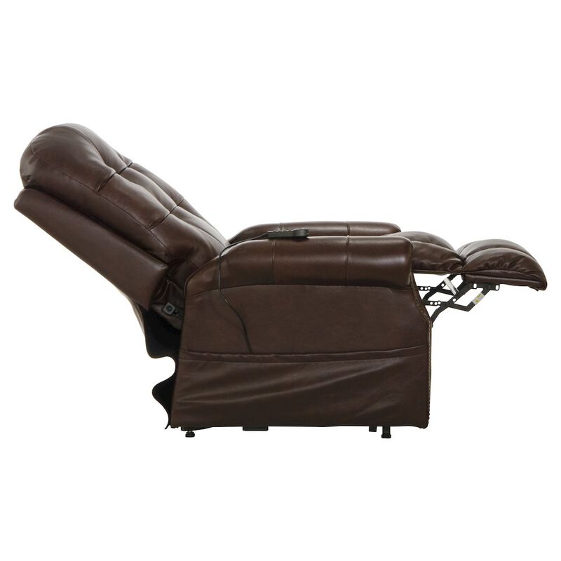 Catnapper Madison Italian Leather Power Lift Lay Flat Recliner with Heat & Massage