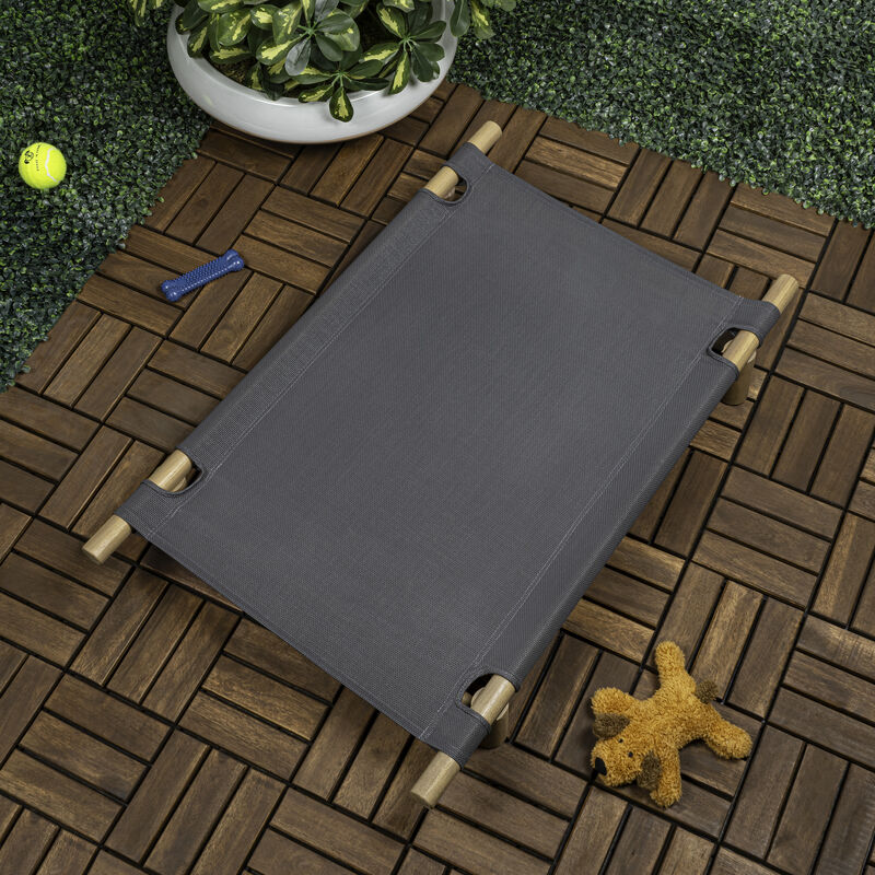 Chester 32" Modern Minimalist Wood Frame Elevated Outdoor Dog Bed