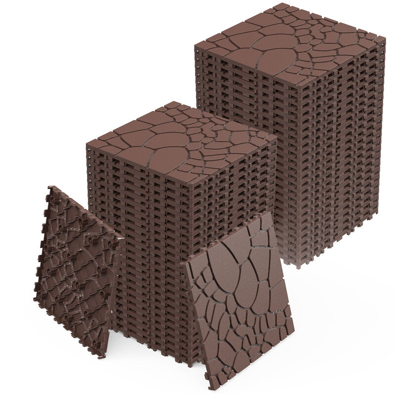 Interlocking Deck Tiles Outdoor Waterproof 44 Pack, Plastic Snap Together Patio Flooring Tiles for Balcony, Porch, Backyard, Easy Install image number 9