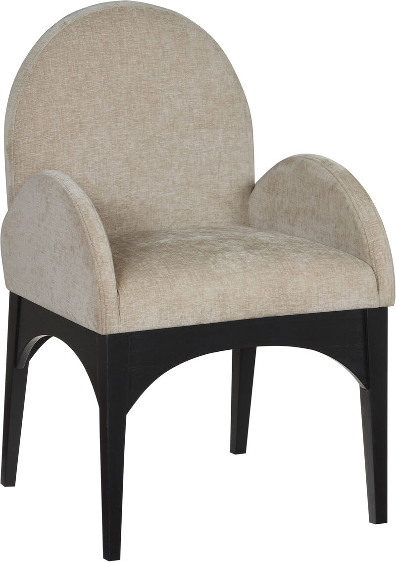 Meridian Furniture Waldorf Beige Chenille Fabric Dining Chair