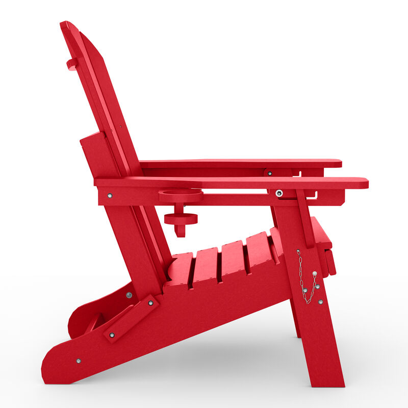 WestinTrends Folding Adjustable Adirondack Chair with Retractable Ottoman and Cup Holder image number 2
