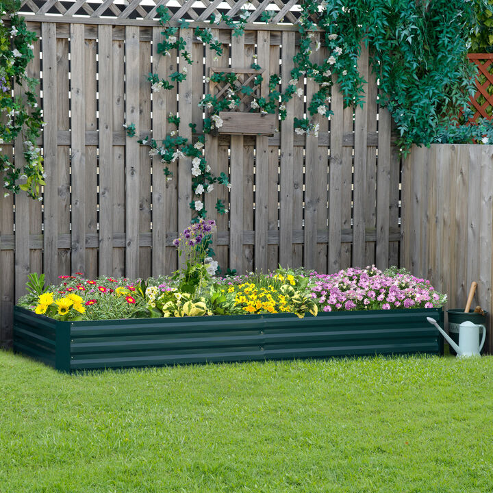 Hivvago Galvanized Raised Garden Bed 95" x 36" for Flowers and Herbs