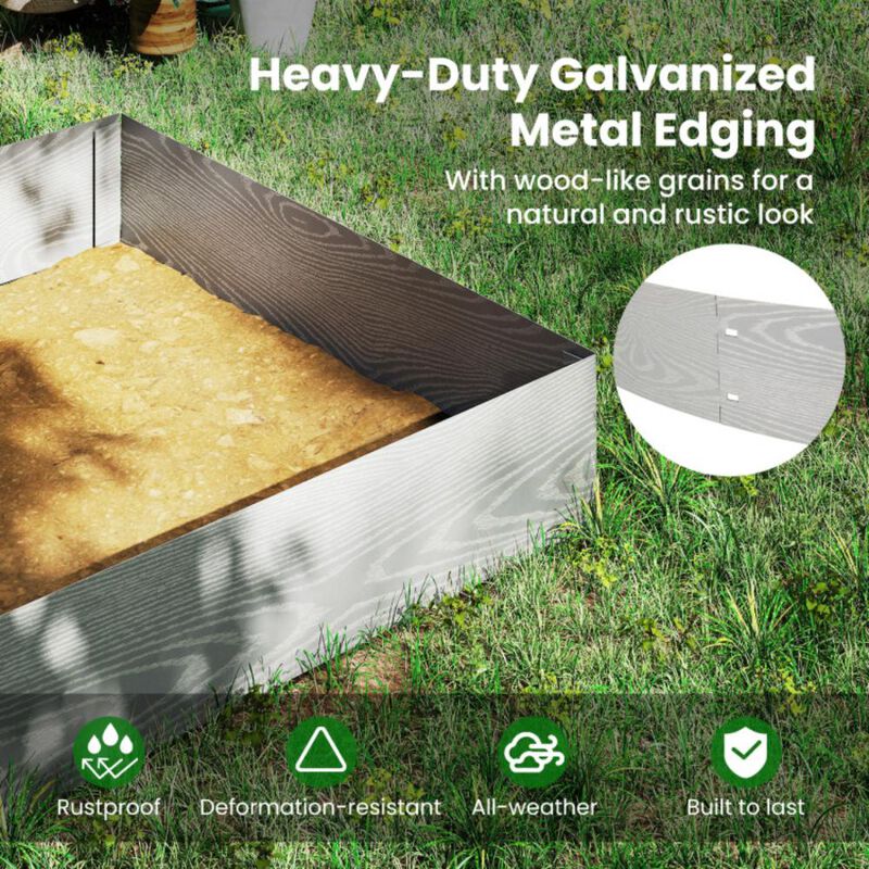 Hivvago 6-Pack 20 FT Galvanized Metal Landscape Edging for Lawn Yard