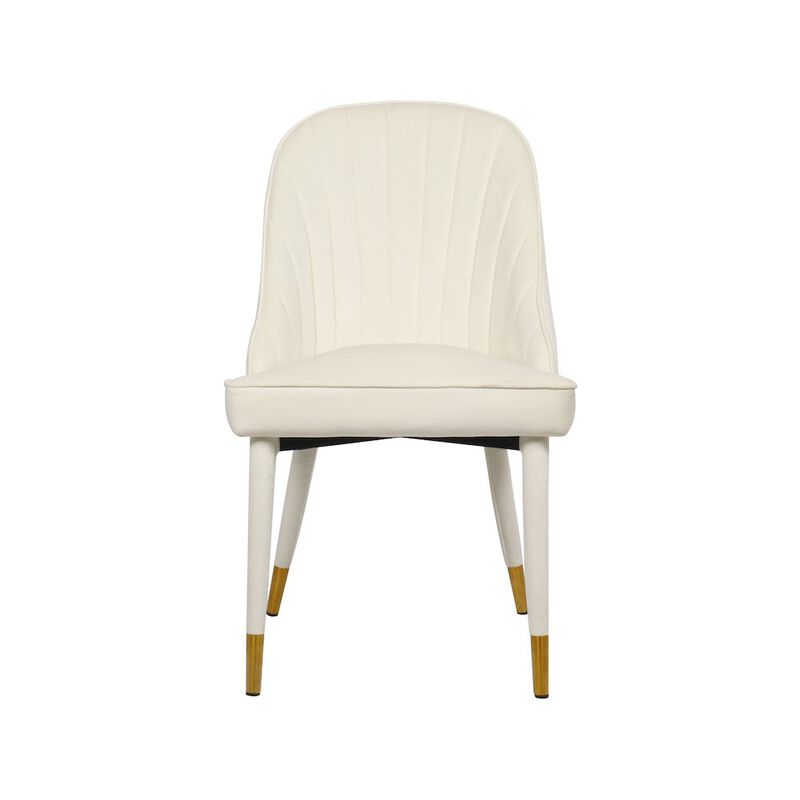Meridian Furniture Belle Cream Velvet Dining Chair, Set of 2