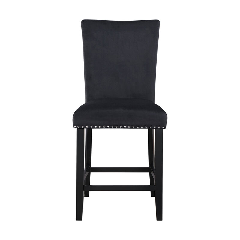 Black Upholstered Bar Stools Set of 2 image number 0