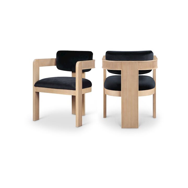 Meridian Furniture Sacha Black Velvet Dining Chair, Set of 2