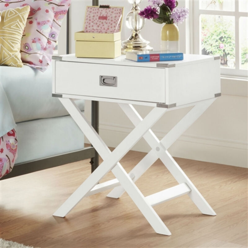Modern Bedroom Decor 1-Drawer Bedside Table Nightstand End Table