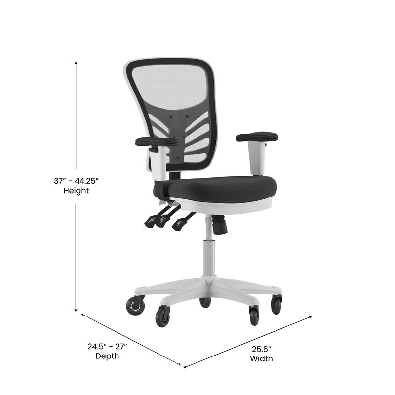 Nicholas Mid-Back   Mesh Multifunction Executive Swivel Ergonomic Office Chair with Adjustable Arms and Transparent Roller Wheels