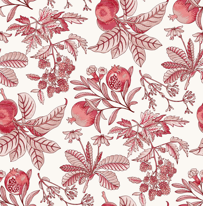 Cecilia Red Fruit Wallpaper (Set of 2)