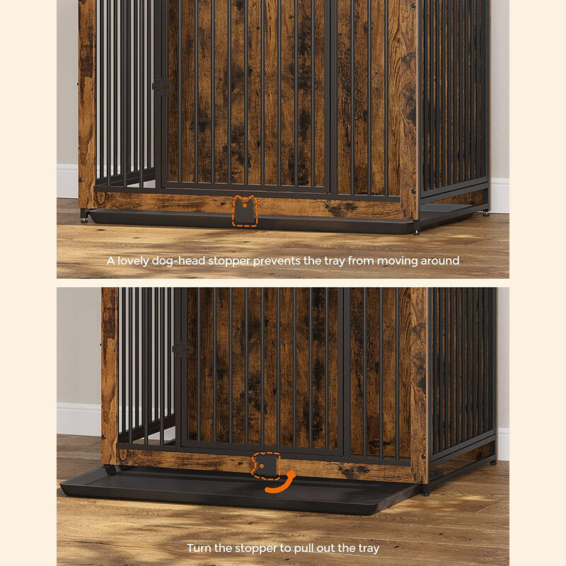 Metal Dog Crate for Indoor Use &ndash; Secure Kennel for Dogs Up to 70 lb with Dual Doors and Tray image number 1
