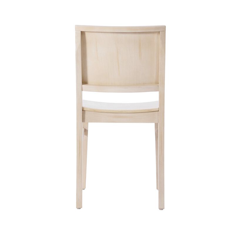 Flash Furniture 2 Pack Naples Solid Wood Dining Chairs, Curved Backrests, Antique White Finish image number 3