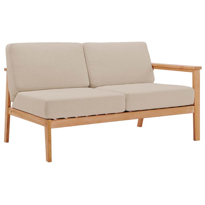 Modway - Sedona Outdoor Patio Eucalyptus Wood Right-Facing Loveseat Natural Taupe