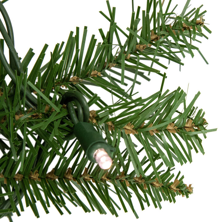 9' x 10" Pre-lit Rockwood Pine Artificial Christmas Garland  Warm White LED Lights