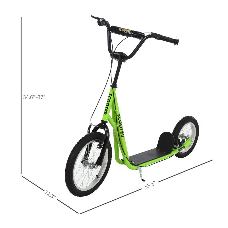 BreeBe Teens Youth Scooter Ride On Toy with Adjustable Handlebar, Dual Brakes, and Inflatable Wheels image number 2
