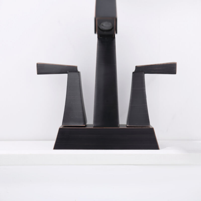 Oil Rubbed Bronze 2-Handle Bathroom Faucet,  Centerset with Pop-Up Drain & Supply Lines