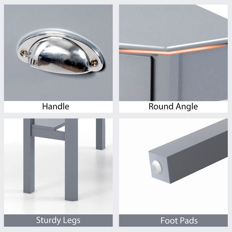 Corner Wooden Piece Laptop Computer Desk