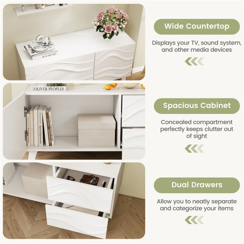 TV Storage Cabinet &ndash; Stylish Console with Drawers for Electronics and Accessories