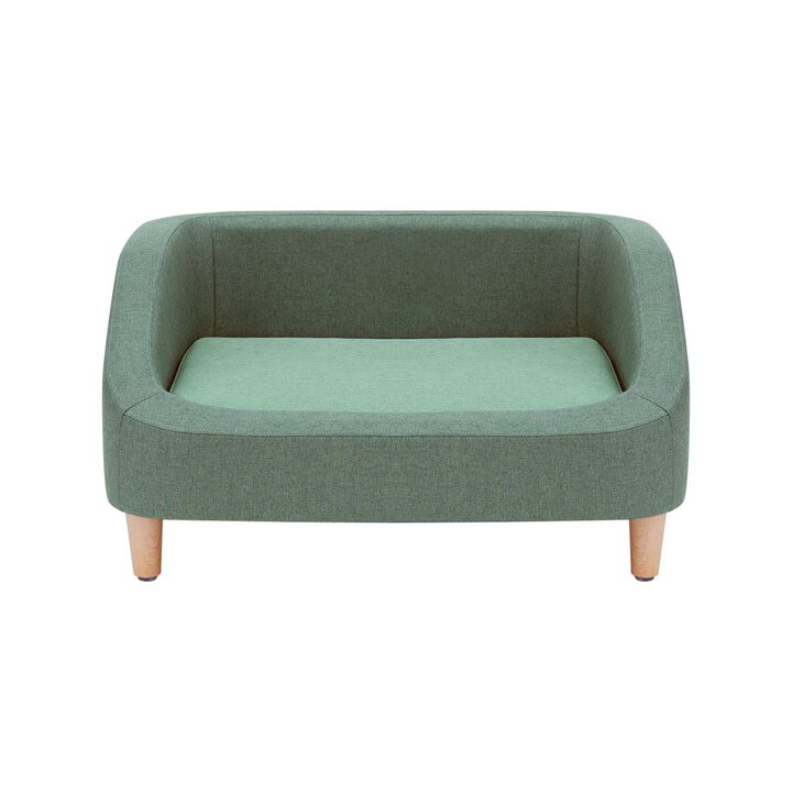 Bennett Linen Sofa Dog Bed for Small and Medium Dogs, Sea Green