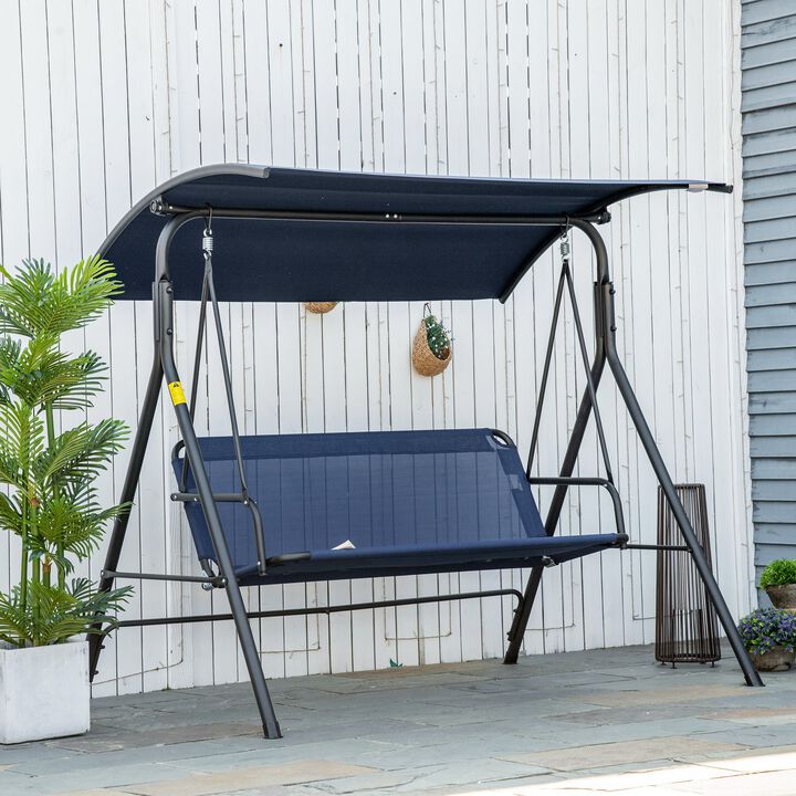 Hivvago Patio Swing Chair with Steel Frame and Adjustable Canopy
