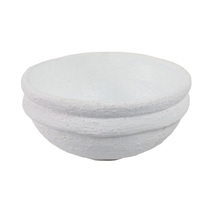 12x12" Textured Bowl, White
