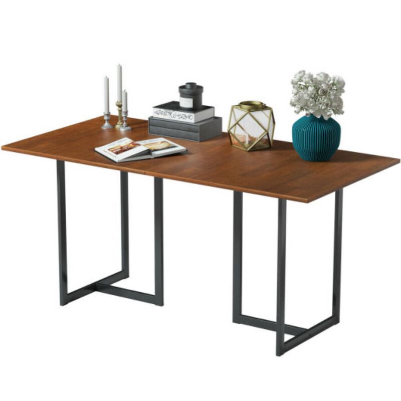 Metal Frame Wood Top Console Dining Table Rectangular Kitchen Table-30 Inch Steel frame