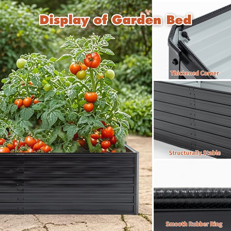 Mondawe 8x4x2 FT Metal Raised Garden Bed Kit