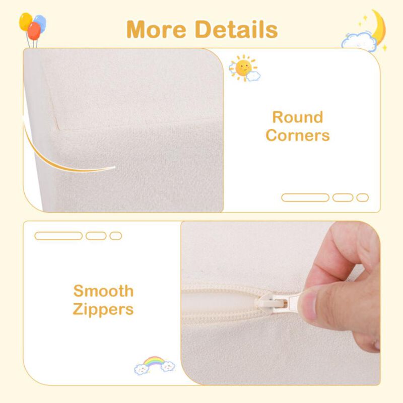 Hivvago Climb and Crawl Foam and Floor Playset with Breathable Suede Fabric