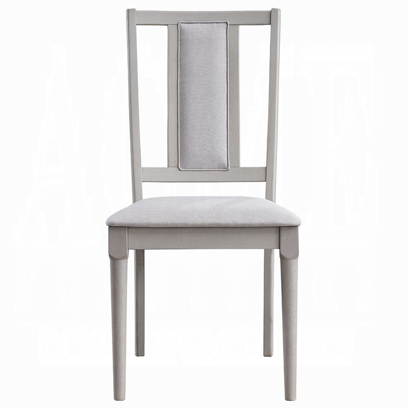 Mori Dining Side Chair Set of 2, Cutout Back, Linen Seat, Natural Gray