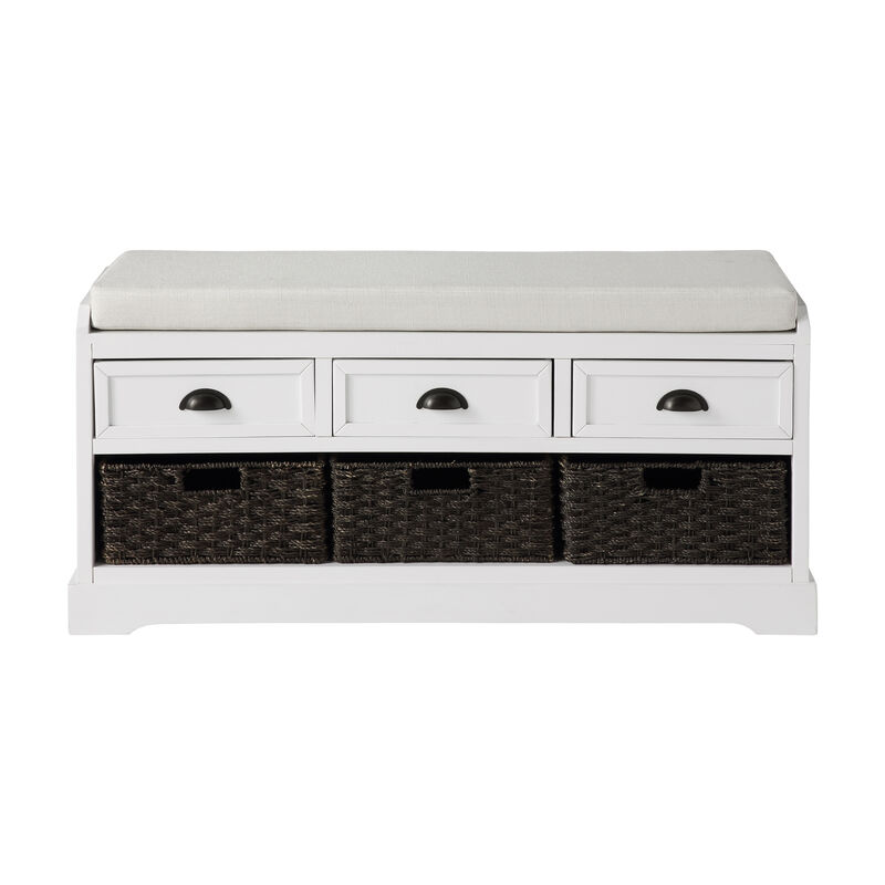 Merax Home Collection  Wood Storage Bench with Cushion