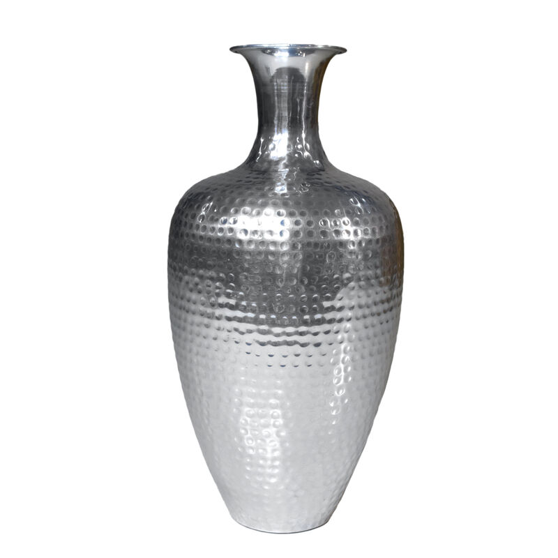 Handmade Aluminium Traditional Silver Coated Color Floor Flower vases For Indoor & Outdoor Use BB5028 BBH Homes
