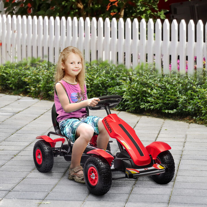 BreeBe Kids Ride On Pedal Go Kart with Sharp Steering