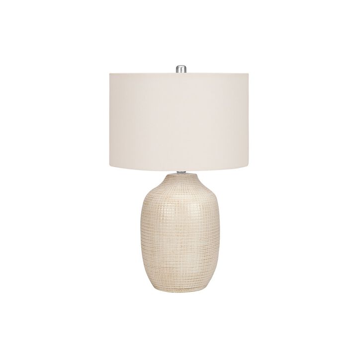 Monarch Specialties I 9705 - Lighting, 26"H, Table Lamp, Black Ceramic, Ivory / Cream Shade, Contemporary, Modern