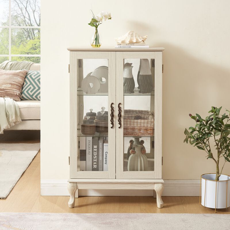 25.98 in. Display Cabinet with 2 Glass Doors