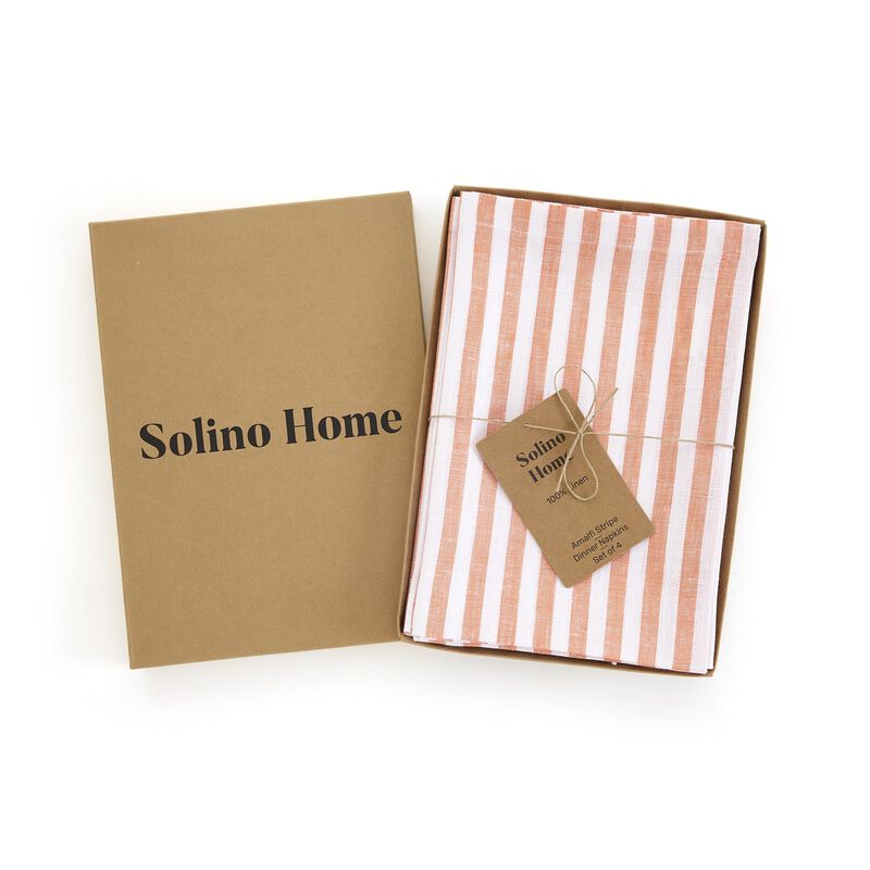 Linen Dinner Napkins - Amalfi Stripe image number 2
