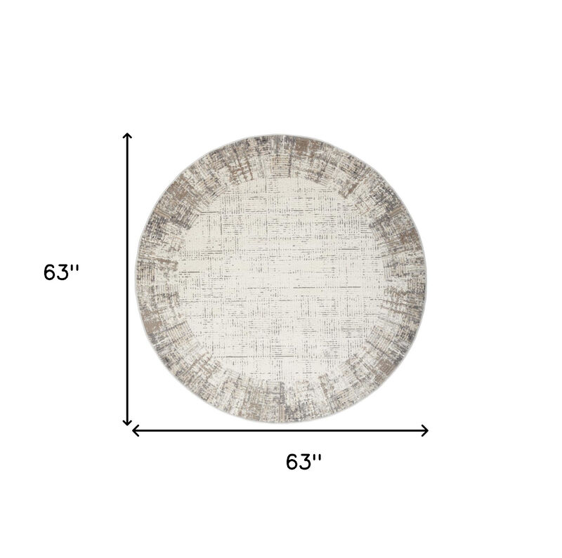 HomeRoots Abstract Round Rug image number 3