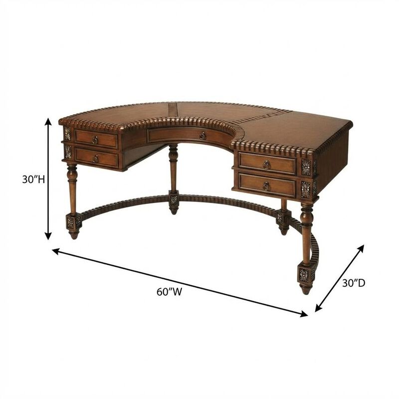 Starlight Canyon Home Dark Brown Office Desk With Multiple Drawers And Distressed Finish image number 6