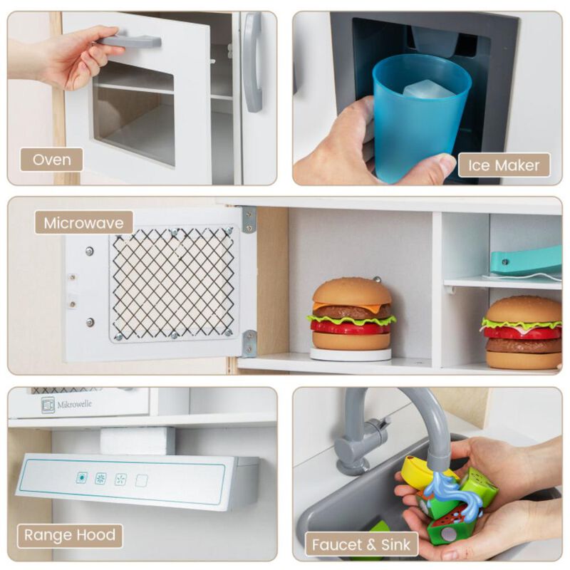 Hivvago Wooden Pretend Play Kitchen Set for Toddlers