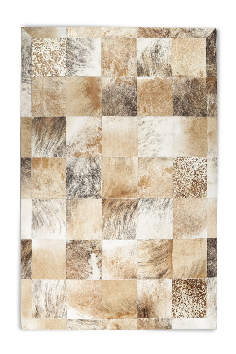 Earth Tones Cowhide Patchwork Rug image number 0