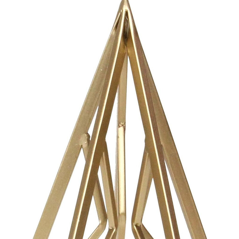 HomeRoots 14" Gold Metal Open Geometric Tabletop Sculpture image number 5