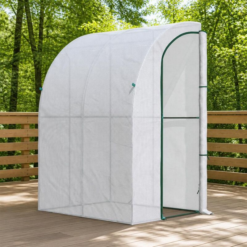 WOW PIONEER Outdoor Walk-In Lean To Greenhouse, Sturdy Personal Plant Nursery For Vegetables, Herbs, Flowers And Tropical Plants image number 3