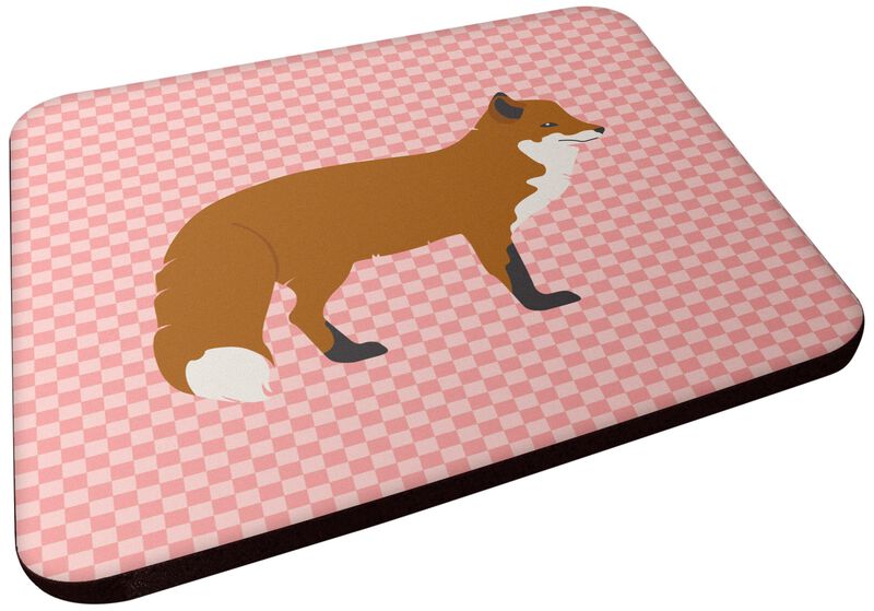Caroline's Treasures Red Fox Pink Check Decorative coasters, 3.5, Multicolor
