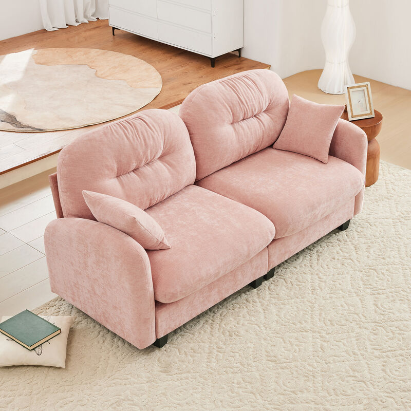 Merax Loveseat Cloud Sectional Couches Chenille Fabric, Tufted Cushion Backrest Design image number 1