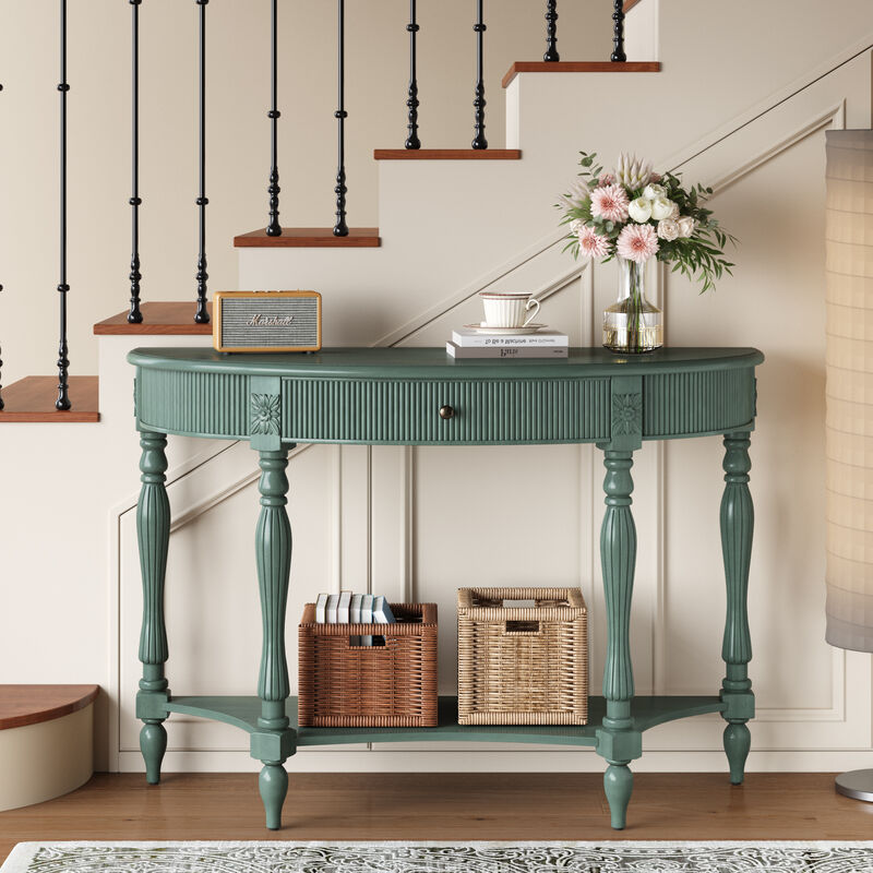 Muxtur Half Moon Console Table image number 1