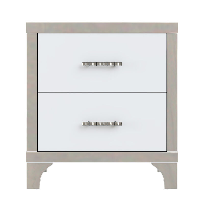 Merax High Gloss Nightstand with Metal Handle