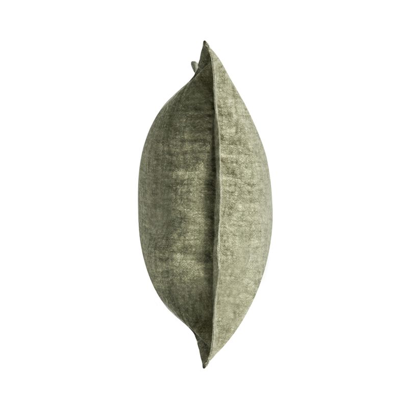 Pixie Throw Pillow, Self Flange, 22 Inch Green Cotton Linen Blend - Benzara image number 2