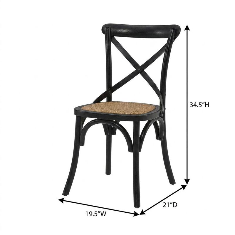Wooden Dining Side Chairs for Kitchen and Dining Room, Natural, Set of 2 image number 3