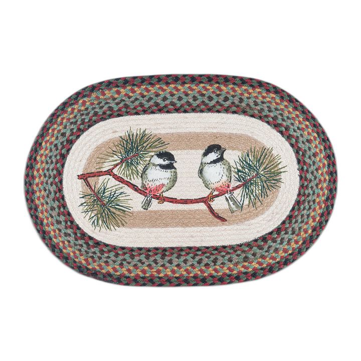 Earth Rugs Op-81 Chickadee Oval Patch 20 X 30