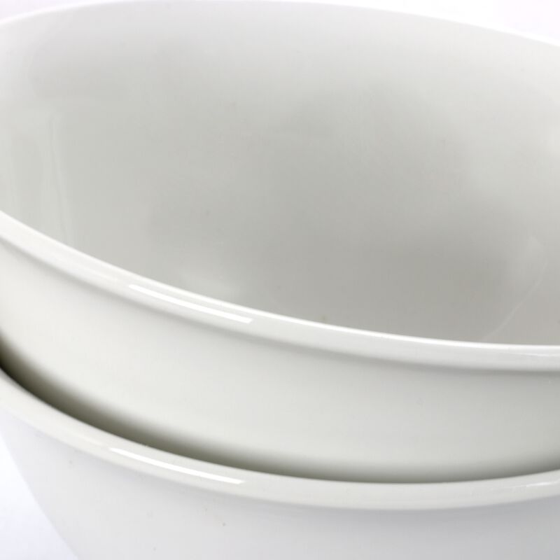 Gibson Home 2 Piece 7.5 Inch Ceramic All-Purpose Round Bowl Set in White