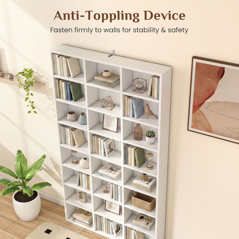 70" Tall 24-Cube Bookshelf Storage Organizer with Shelves image number 6